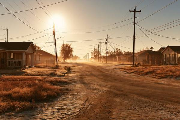 Texas neighborhood during the 2021 winter storm power outage