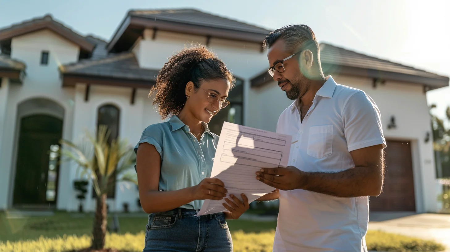 Homeowner asking roofing contractor questions before signing contract