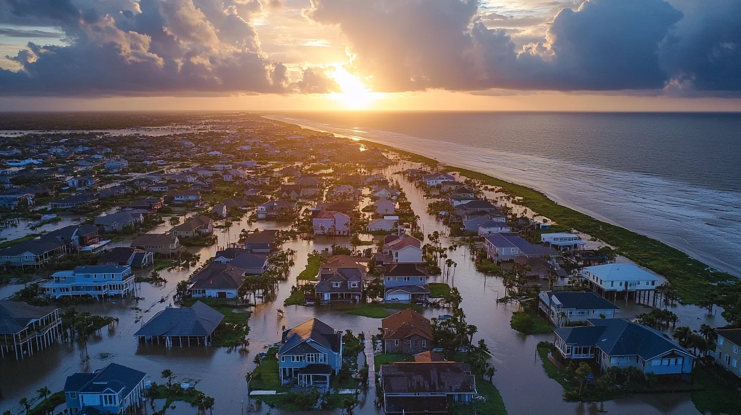 Licensed roofer inspecting coastal home after storm
